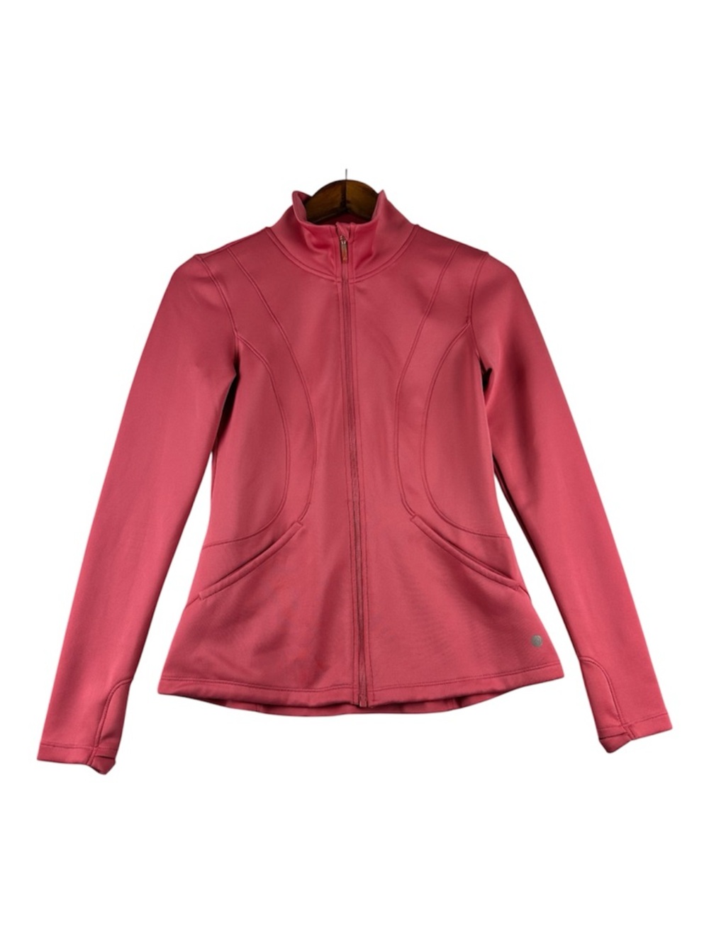 Apana Zip Up Jacket Pink Athletic Yoga Lightweight Fitted